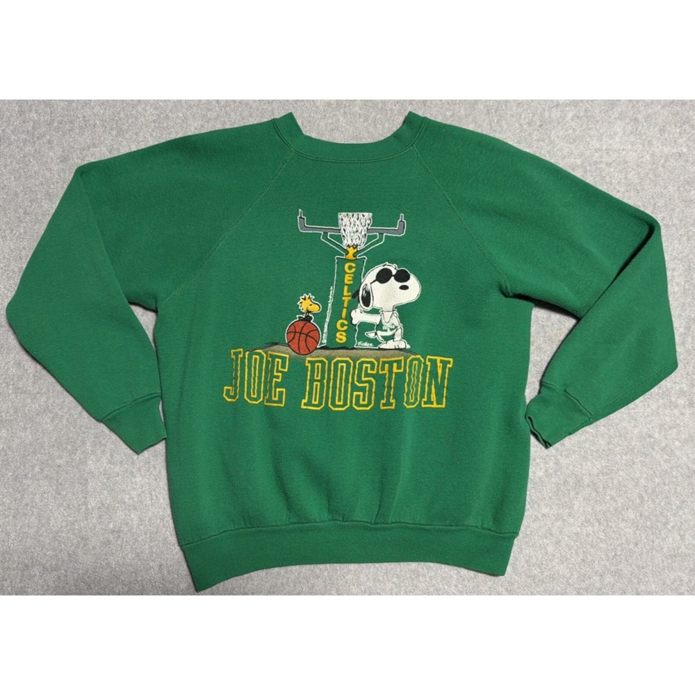 Vintage Boston Celtics Snoopy Joe Cool Crewneck Sweatshirt Womens Large Peanuts